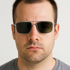 FOSTER GRANT MENS SUNGLASSES SILVER AVIATOR